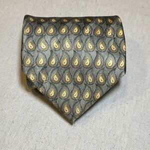 J.Z.‎ Richards Necktie Mens OS Grey Gold Paisley Silk Nordstrom Handcrafted USA